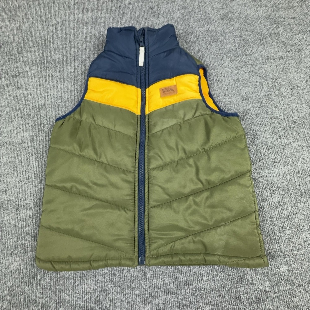 Eddie Bauer Vest Kids 8 Green Colorblock Quilted Puffer Zip Insulated‎ Winter